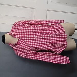 Hot pink button-down.